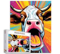 Graffiti Cow 1000 Piece Colorful Cattle Puzzle - Challenging Adult Art Game