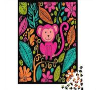 Graffiti Cute Little Monkey Jigsaw Puzzles for Adults And Kids. 1000 Pieces Colorful Whimsical Challenge Toy Educational Game Home Decor 38x26cm/1000pcs