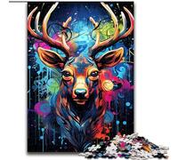 Graffiti Deer 1000 Piece Jigsaw Puzzle for Adults And Teenagers, Family Entertainment Toys Is Ideal As A Gift for The Whole Family (26x38cm)