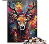 Graffiti Deer 2000 Pieces Jigsaw Puzzle for Adults& Teens, Suitable for Ages 14 And Up Toy Wall Decor Birthday And Unique Gifts (70x100cm)