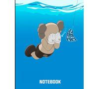 Graffiti Dollar Fishing Kaws Pop Art Style Inspired College Ruled Notebook: Street Art Notebook For Teens ( 8.5 x 11 inches) Blank Lined Notebook Journal- 120 Pages