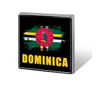 Graffiti Dominica Dominican Flag Badge Pin Brooch Square Shape Button Aluminum Decor for Backpacks Hats 0.7 Inch