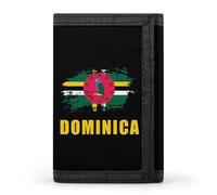 Graffiti Dominica Dominican Flag Men Trifold Wallets with Card Holders Keychain Slim Purse Money Clip for Women