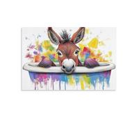 Graffiti Donkey Art Print, Whimsical Donkey Art, Farmhouse Decor Poster 20x30inch(50x75cm)