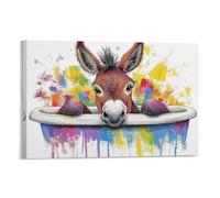 Graffiti Donkey Art Print, Whimsical Donkey Art, Farmhouse Decor Poster 24x36inch(60x90cm)