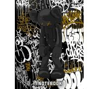 Graffiti Doodle Black Sad Kaws Pop Art Style Inspired College Ruled Notebook: Street Art Notebook For Teens ( 8.5 x 11 inches) Blank Lined Notebook Journal- 120 Pages