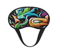 Graffiti Drawing Art Sleep Mask for Side Sleeper, Blackout Sleeping Eye Mask, Soft Breathable Eye Cover for Women Men Travel Eyeshade, Relaxing Zero Pressure Night Blindfold
