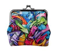 Graffiti Drawing Lightweight Wallet Minimalist Wallet For Daily Commute And Travel Adventures, Black, One Size, Art Deco
