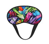 Graffiti Drawing Print Adults Soft Washable Eye Mask for Light Blocking Nap Face Sleeping Travel Cover