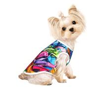 Graffiti Drawing Print Pet T-Shirt, Sleeveless Pullover Vest For Small Puppy Kitten Indoor Outdoor Wear