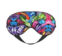 Graffiti Drawing Print Sleep Mask, Soft Breathable Eye Cover for Travel, Shift Work & Meditation