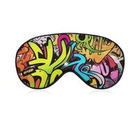 Graffiti Drawing Sleep Mask for Women Men, Soft Eye Mask with Adjustable Strap for Sleeping, Light Blocking Travel Blindfold for Nap Comfortable Eye Cover for Home Office