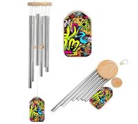 Graffiti Drawing Wind Chimes for Outside 20.5 Inch Small Windchime