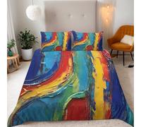 Graffiti Duvet Cover Set King Size - 220x230cm Colorful Abstract Graffiti Bedding King Bed Set, Super Soft Microfiber 3D Printed Duvet Cover Aldult Bedding with 2 Pillow Cases