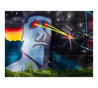 Graffiti Easter Island Head Laser Art Print Poster Wall Decor