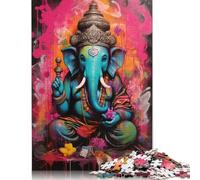 Graffiti Elephant Buddha 1000 Piece Jigsaw Puzzle for Adults | Wooden Puzzle for | Great Gift Jigsaw Puzzles for Adults | Family Game 1000pcs (75x50cm)