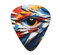 Graffiti Eyes guitar picks in three different thicknesses, suitable for electric guitar and band players