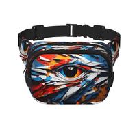 Graffiti Eyes Printed multifunctional waist bag, unisex trendy messenger bag, travel sports storage bag