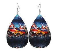 Graffiti Flag Leather earrings, European and American style earrings for young women, birthday gifts/Valentine's Day gifts