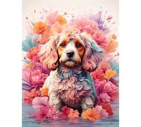 Graffiti Flower Dog 1000 Piece Jigsaw Puzzles for Adults, Fun jigsaw puzzles 1000 pieces, Challenging Puzzle Perfect for Game Nights, Finished Puzzle Size is 75x50cm