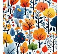 Graffiti Flowers Peel and Stick Wallpaper 0.45×10 m Removable Self Adhesive Colorful Forest Contact Paper Sticky Back Thicken Waterproof Matte Wall Paper for Living Room Bedroom Furniture Decorate