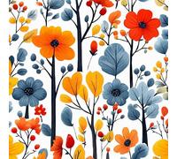Graffiti Flowers Peel and Stick Wallpaper 0.45×20 m Removable Self Adhesive Colorful Forest Contact Paper Sticky Back Thicken Waterproof Matte Wall Paper for Living Room Bedroom Furniture Decorate