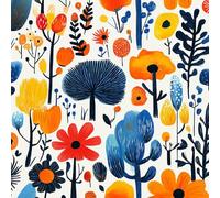 Graffiti Flowers Self Adhesive Wallpaper Colorful Forest Contact Paper Peel and Stick Wallpaper Thicken Waterproof Matte with Sticky Back Canvas Wall Cabinets Furniture Stickers Decorate 0.45×20 m