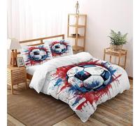 Graffiti Football Bedding 3D Art Printed Microfiber Duvet Cover European Style 3 Pcs Pure Cotton,for Adults,Boys And Girls With Pillowcase Double(200x200cm)