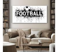 Graffiti Football Canvas Wall Art 80x160 cm Street Art Ink Splash Frameless Wall Pictures Large Painting Prints for Bedroom Bathroom Living Room Walls Home Decor