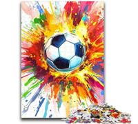 Graffiti Football Jigsaw Puzzles for Adults 1000 Piece,Help The Brain Exercise Addictive Toys to Cultivate Patience Parent-child Interaction (38x26cm)