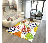 Graffiti Football Rug for Boys Bedroom, Kids Sports Soccer Theme Area Rug Gaming Bedroom Decoration, Non-slip Washable Gamer Floor Mats Runner Doormat, Nursery Football Decor (Colour 15,120x180cm)