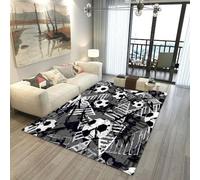 Graffiti Football Rug for Boys Bedroom, Kids Sports Soccer Theme Area Rug Gaming Bedroom Decoration, Non-slip Washable Gamer Floor Mats Runner Doormat, Nursery Football Decor (Colour 14,50x80cm)