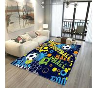 Graffiti Football Rug for Boys Bedroom, Kids Sports Soccer Theme Area Rug Gaming Bedroom Decoration, Non-slip Washable Gamer Floor Mats Runner Doormat, Nursery Football Decor (Colour 10,50x80cm)