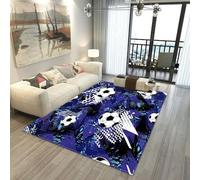 Graffiti Football Rug for Boys Bedroom, Kids Sports Soccer Theme Area Rug Gaming Bedroom Decoration, Non-slip Washable Gamer Floor Mats Runner Doormat, Nursery Football Decor (Colour 8,160x230cm)