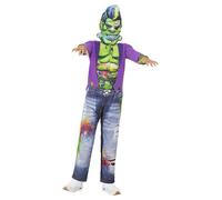 Smiffys Graffiti Frank Costume All in One & EVA Mask, Halloween Child Fancy Dress, Frankie Dress Up Costumes