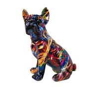 Graffiti French Bulldog Resin Statue - Decorative Sculpture for Living Room, Bedroom, Office & Shop Décor - Unique 19.5x15x11cm Pet Figurine