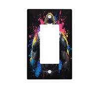 Graffiti Gorilla Decorative Light Switch Cover Plate 1 Gang Single Rocker, Cool Chimpanzee Electrical Faceplate for Kitchen Bathroom, Monkey Animal Switchcover Decor