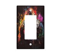 Graffiti Gorilla Decorative Light Switch Cover Wall Plate 1 Gang Single Rocker, Cool Chimpanzee Electrical Faceplate for Kitchen Bathroom, Monkey Animal Switchcover Decor