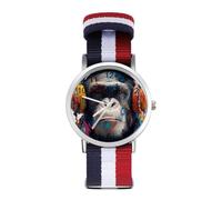 Graffiti Gorilla with Headphones Wrist Watches for Men Women Casual Braided Strap Easy Reader for Work Workout
