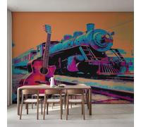 Graffiti Guitar Wallpaper Home Decor, 250x175 cm (WxH)