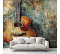 Graffiti Guitar Wallpaper, Rock Music Wall Mural, Wallpaper for Bedroom Living Room, Home Decor, Photo Wall Paper, 390 x 260 cm M&31C