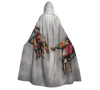 Graffiti Hand print Unisex Medieval Viking Hooded Cape Cloak for Halloween Cosplay, Christmas Party Costume Outfits