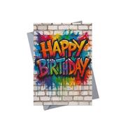 Graffiti Happy Birthday Card For Friends Men Women Teens Colourful Street Art Design JBS84