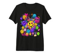 Graffiti Happy Face Street Art Color Pop Graphic Design Premium T-Shirt