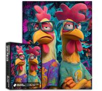 Graffiti Hip Hop Chicken 1000 Piece Jigsaw Puzzles for Adults Graffiti Wall Background Art Puzzle Colorful DIY Puzzles for Home Decoration Gifts Family Puzzle Perfect for Game Nights 50×70cm