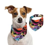 Graffiti Hip Hop Dog Bandanas,Summer Bandanas for Dogs Washable Adjustable Dog Triangle Scarf Bibs Cute Pet Bibs for Medium Large Dogs Puppy and Cats Small