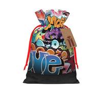 Graffiti Hip Hop Gift Bag with Handles and tag, Perfect for Christmas, Birthday, Wedding or Daily Gift - (S)