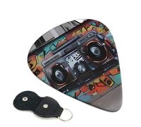 Graffiti Hip Hop Guitar Picks 6-Pack - Pick Set (0.46mm / 0.71mm / 0.96mm) Suitable For Guitar And Ukulele Playing