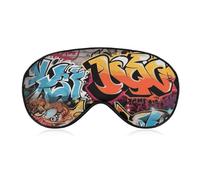 Graffiti Hip Hop Sleep Mask for Women Men, Soft Eye Mask with Adjustable Strap for Sleeping, Light Blocking Travel Blindfold for Nap Comfortable Eye Cover for Home Office