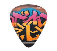 Graffiti Hip Hop Wzywhj Prints Abs Guitar Picks 12 Piece, Easy Grip Uke Picks For Your Bass, Ukulele, Acoustic Or Electric Guitar